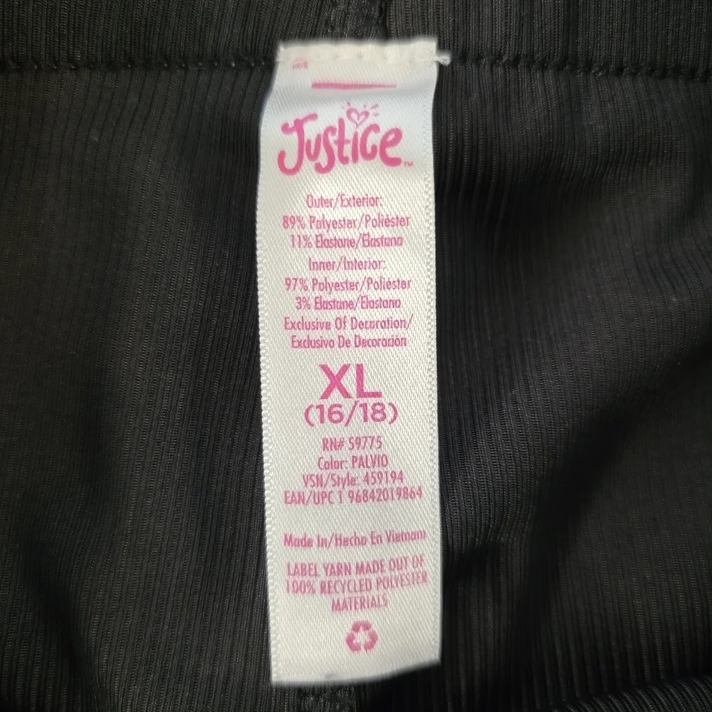 Justice Sport Girls XL 16/18 Floral Hibiscus 2-in-1 Running Athletic Shorts